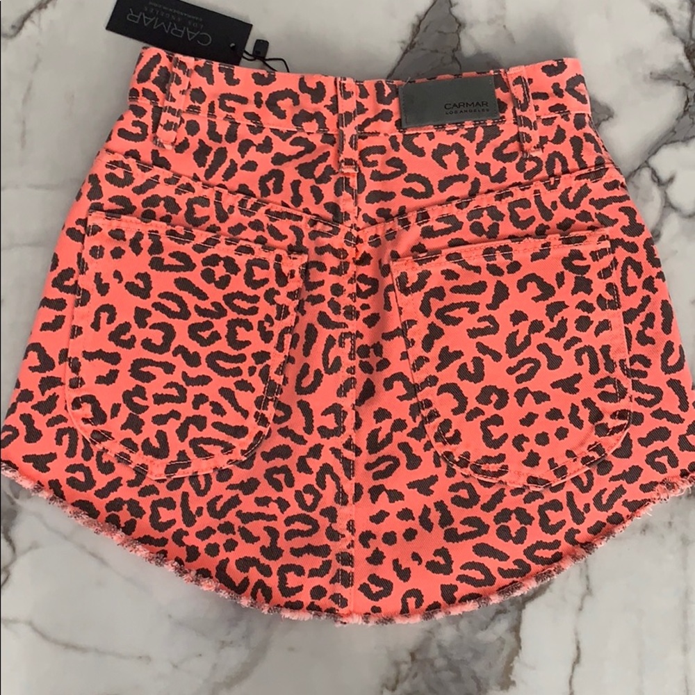 Carmar Denim Cheetah Print Skirt - Picture 3 of 6
